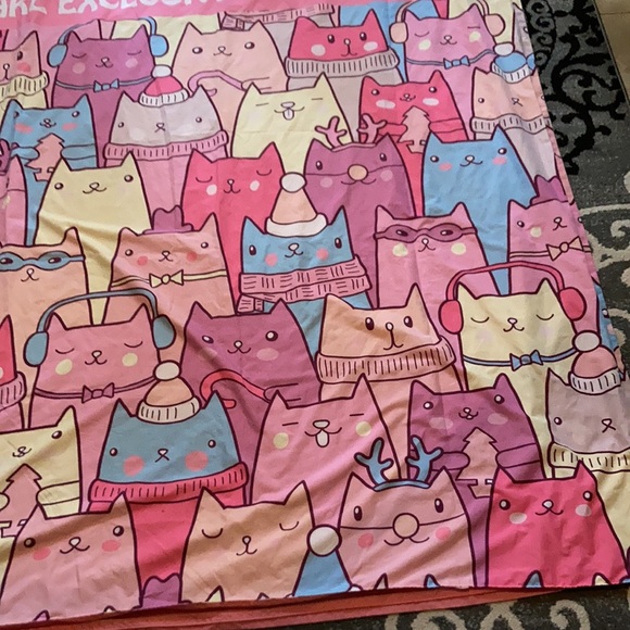 Anime Cats Bedding Cats Kittens Anime Animated Girls Pink Duvet